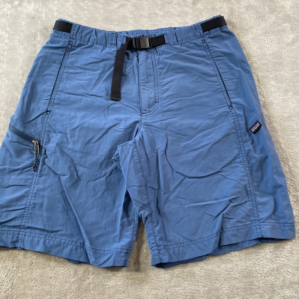 Patagonia Gi III Shorts Men Medium Blue Belted Hiking Cargo Outdoor Camping Hike